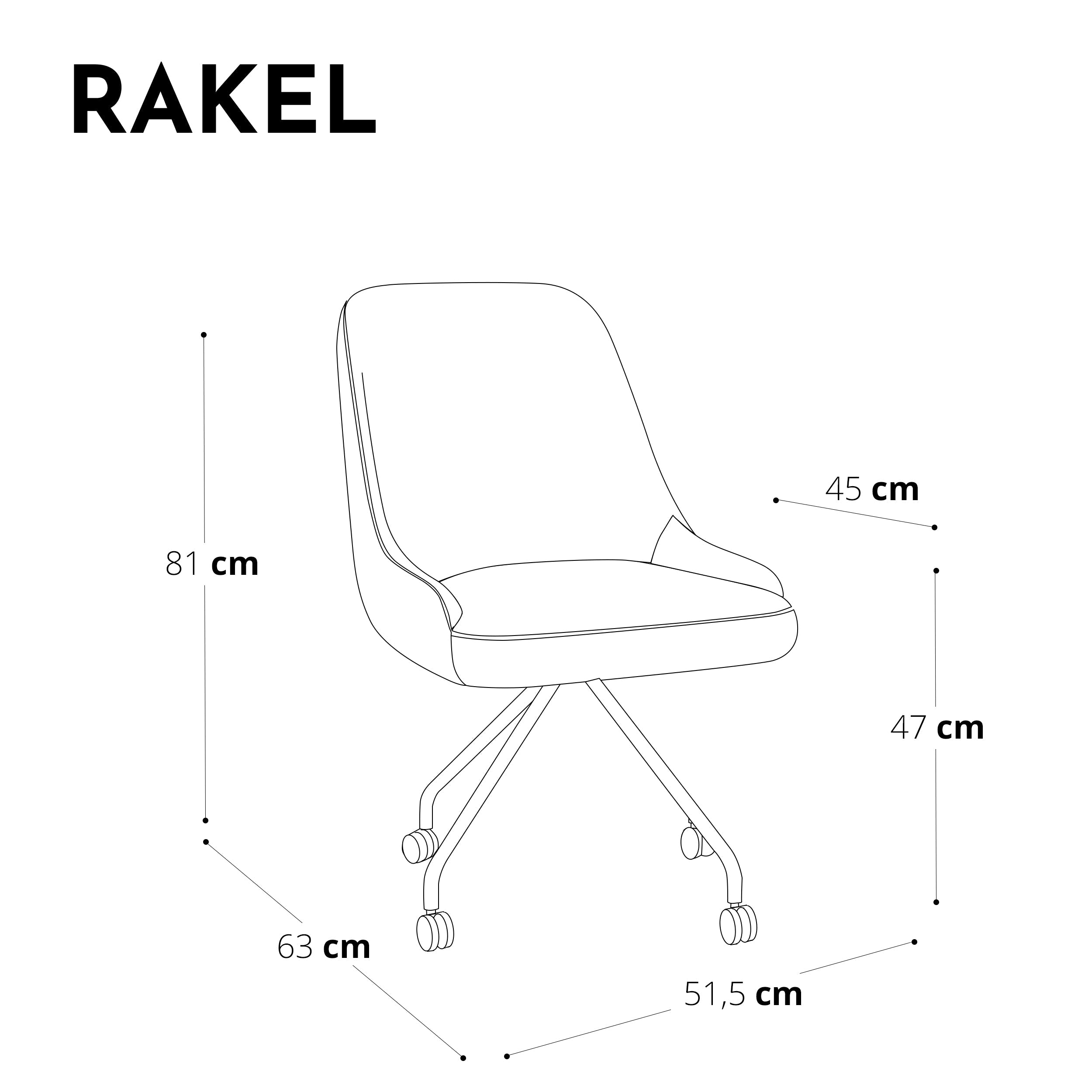 Chaise de bureau RAKEL Tissu tramé