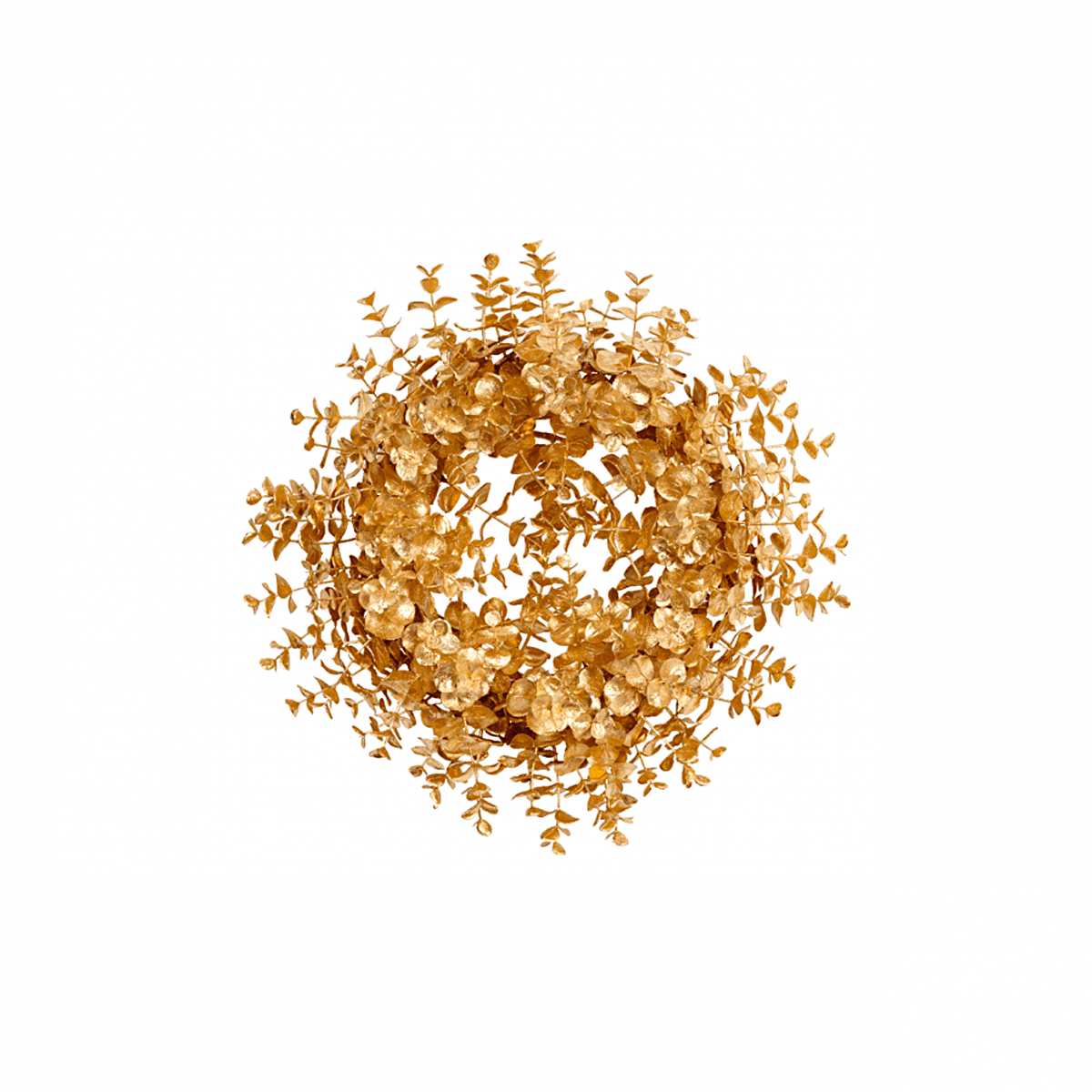 corona de eucalipto dorado