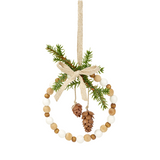 Suspension de Noël Natura Cercle en Bois 13 cm