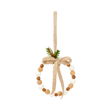 Suspension de Noël Natura Cercle en Bois 10 cm beige en bois