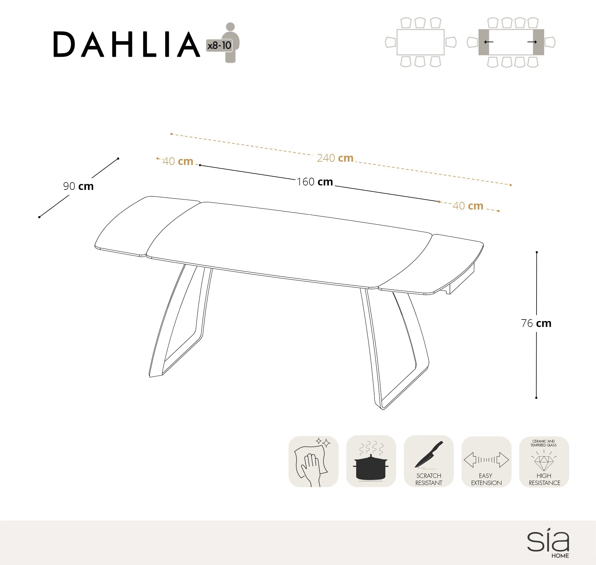 Mesa Extensible Dalia